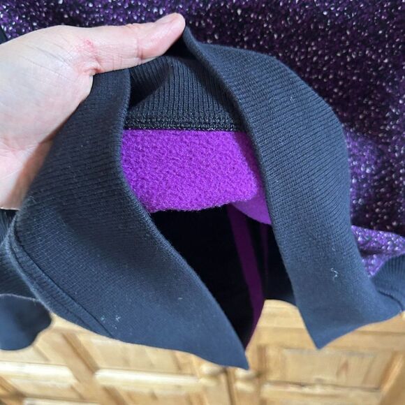 Lululemon 6 Black Purple Hoodie Full Zip Scooba Hood Pockets Speckled - Picture 13 of 13